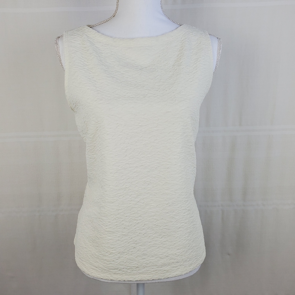 I.N. Studio Made in USA vtg cream textured shell L